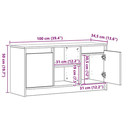 TV-Schränk Braun 100 x 34 x 50 cm Holzwerkstoff
