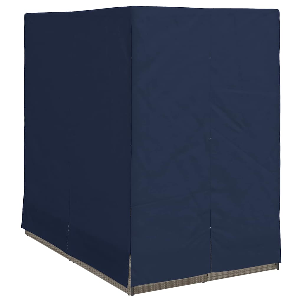Doppelte Sonnenliege mit Dach Grau 205 x 129 x 200 cm PE Rattan