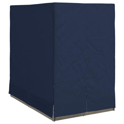Doppelte Sonnenliege mit Dach Grau 205 x 129 x 200 cm PE Rattan