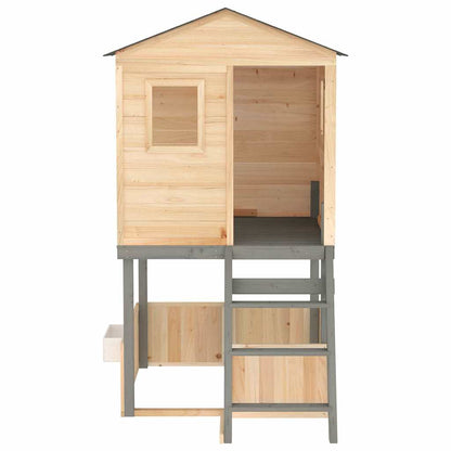Spielturm Dunkelgrau Massivholz Tanne