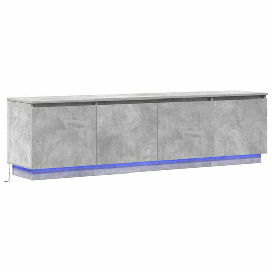 LED-TV-Dashboard Betongrau 180 x 38 x 49 cm Holzwerkstoff