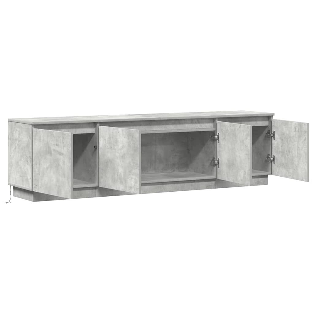 LED-TV-Dashboard Betongrau 180 x 38 x 49 cm Holzwerkstoff