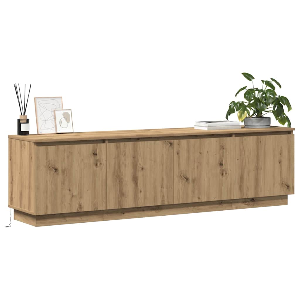 LED-TV-Dashboard Eiche handwerklich 180 x 38 x 49 cm