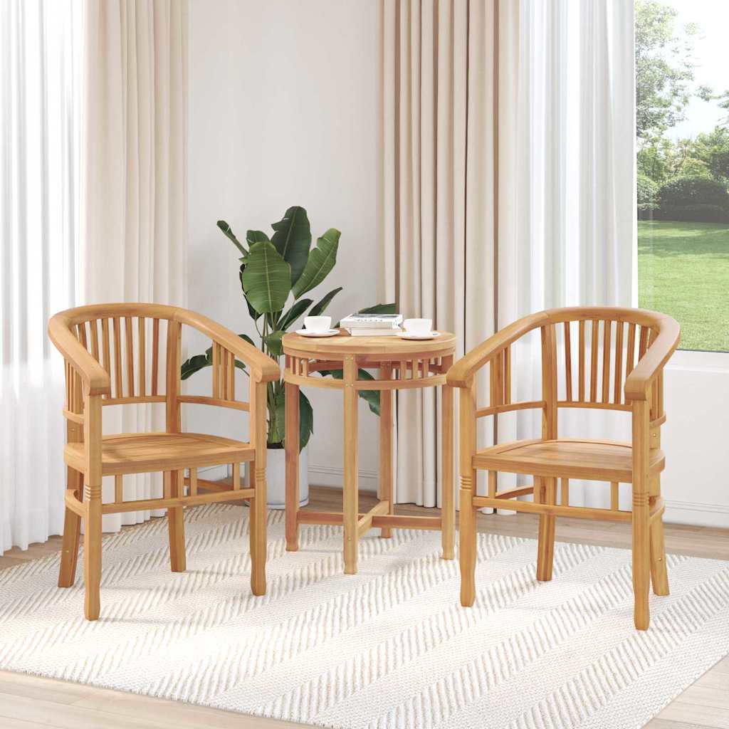 Gartenstühle 2 pcs Braun 63 x 58 x 89 cm Teak-Massivholz