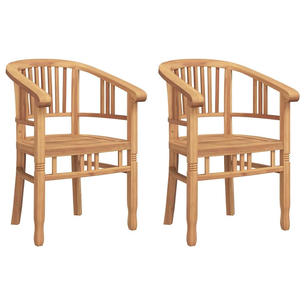 Gartenstühle 2 pcs Braun 63 x 58 x 89 cm Teak-Massivholz