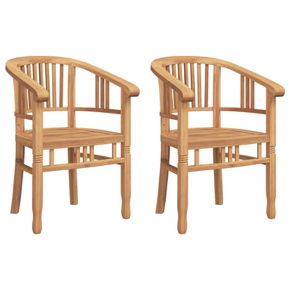 Gartenstühle 2 pcs Braun 63 x 58 x 89 cm Teak-Massivholz