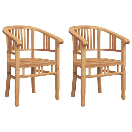 Gartenstühle 2 pcs Braun 63 x 58 x 89 cm Teak-Massivholz