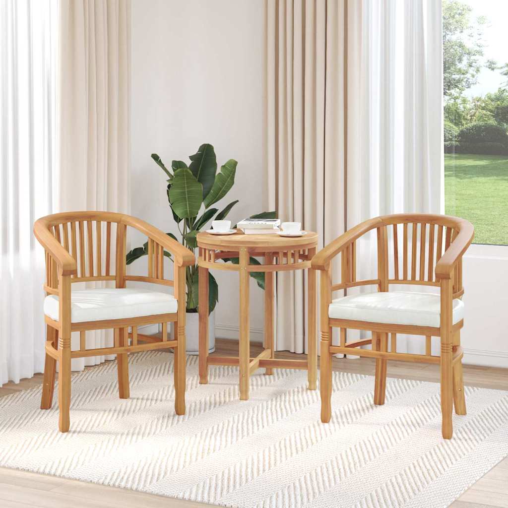 Gartenstühle 2 pcs Braun 63 x 58 x 89 cm Teak-Massivholz
