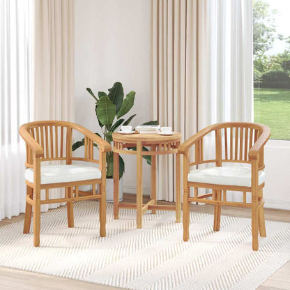 Gartenstühle 2 pcs Braun 63 x 58 x 89 cm Teak-Massivholz