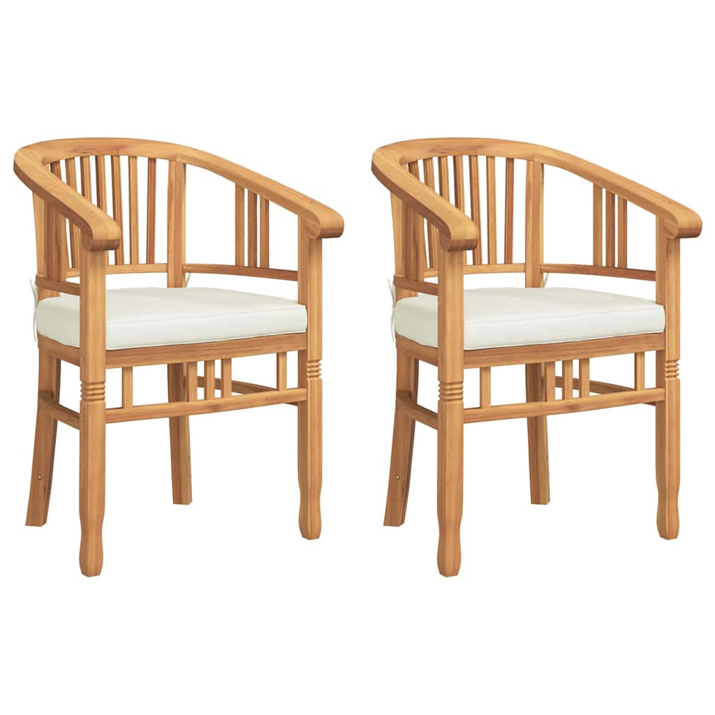 Gartenstühle 2 pcs Braun 63 x 58 x 89 cm Teak-Massivholz