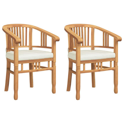 Gartenstühle 2 pcs Braun 63 x 58 x 89 cm Teak-Massivholz