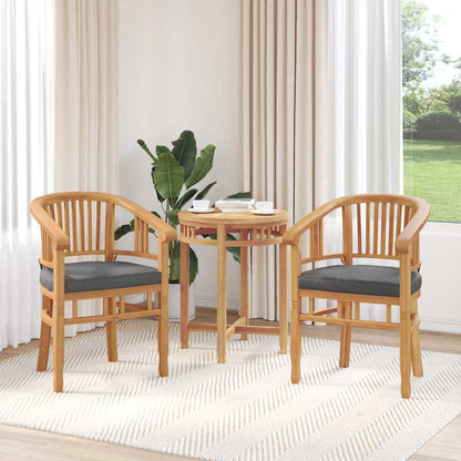 Gartenstühle 2 pcs Braun 63 x 58 x 89 cm Teak-Massivholz