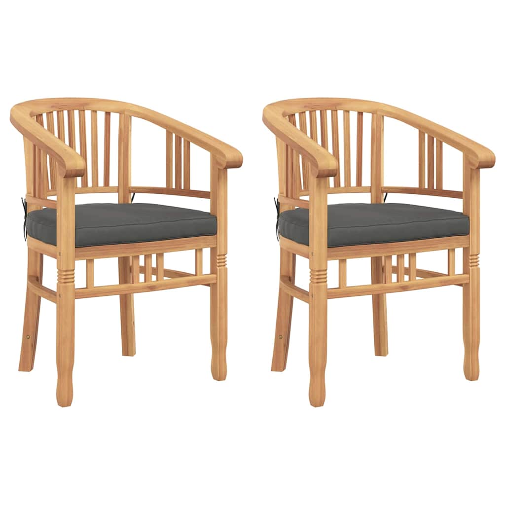 Gartenstühle 2 pcs Braun 63 x 58 x 89 cm Teak-Massivholz