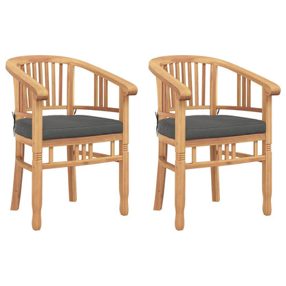 Gartenstühle 2 pcs Braun 63 x 58 x 89 cm Teak-Massivholz