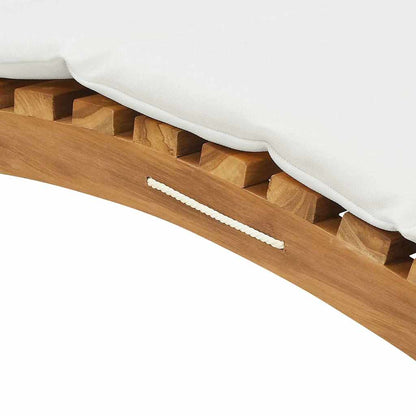Sonnenliege Cremeweiß 188 x 55 x 59 cm Teak-Massivholz