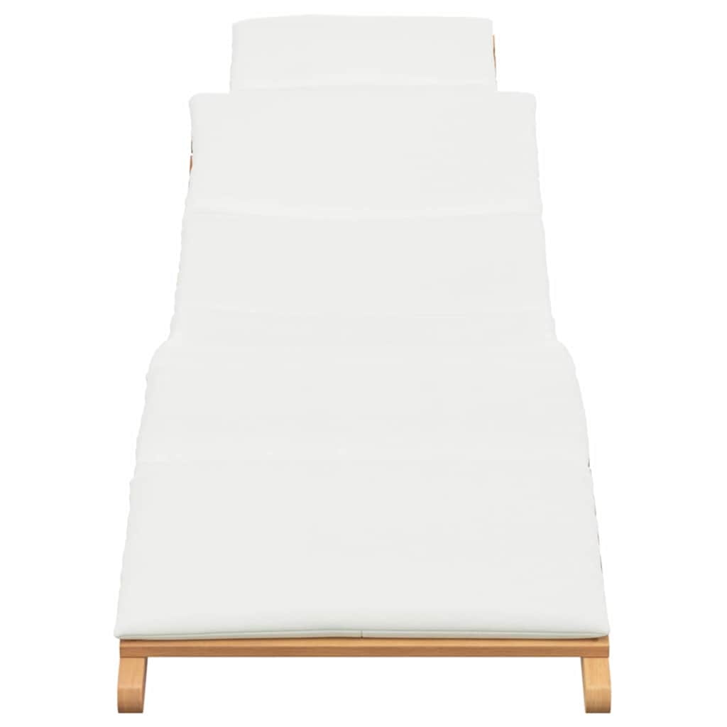 Sonnenliege Cremeweiß 188 x 55 x 59 cm Teak-Massivholz