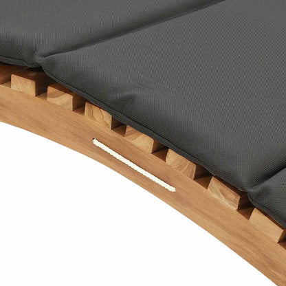 Sonnenliege Dunkelgrau 188 x 55 x 59 cm Massivholz Teak