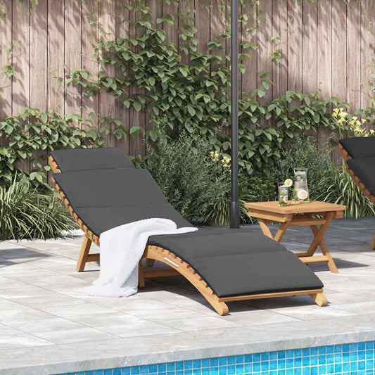 Sonnenliege Dunkelgrau 188 x 55 x 59 cm Teak-Massivholz