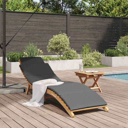 Sonnenliege Dunkelgrau 188 x 55 x 59 cm Teak-Massivholz