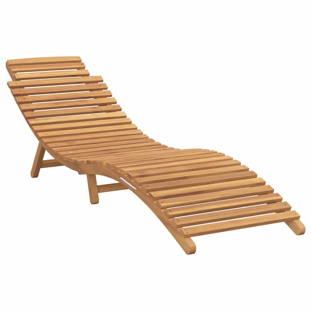 Sonnenliege Dunkelgrau 188 x 55 x 59 cm Massivholz Teak