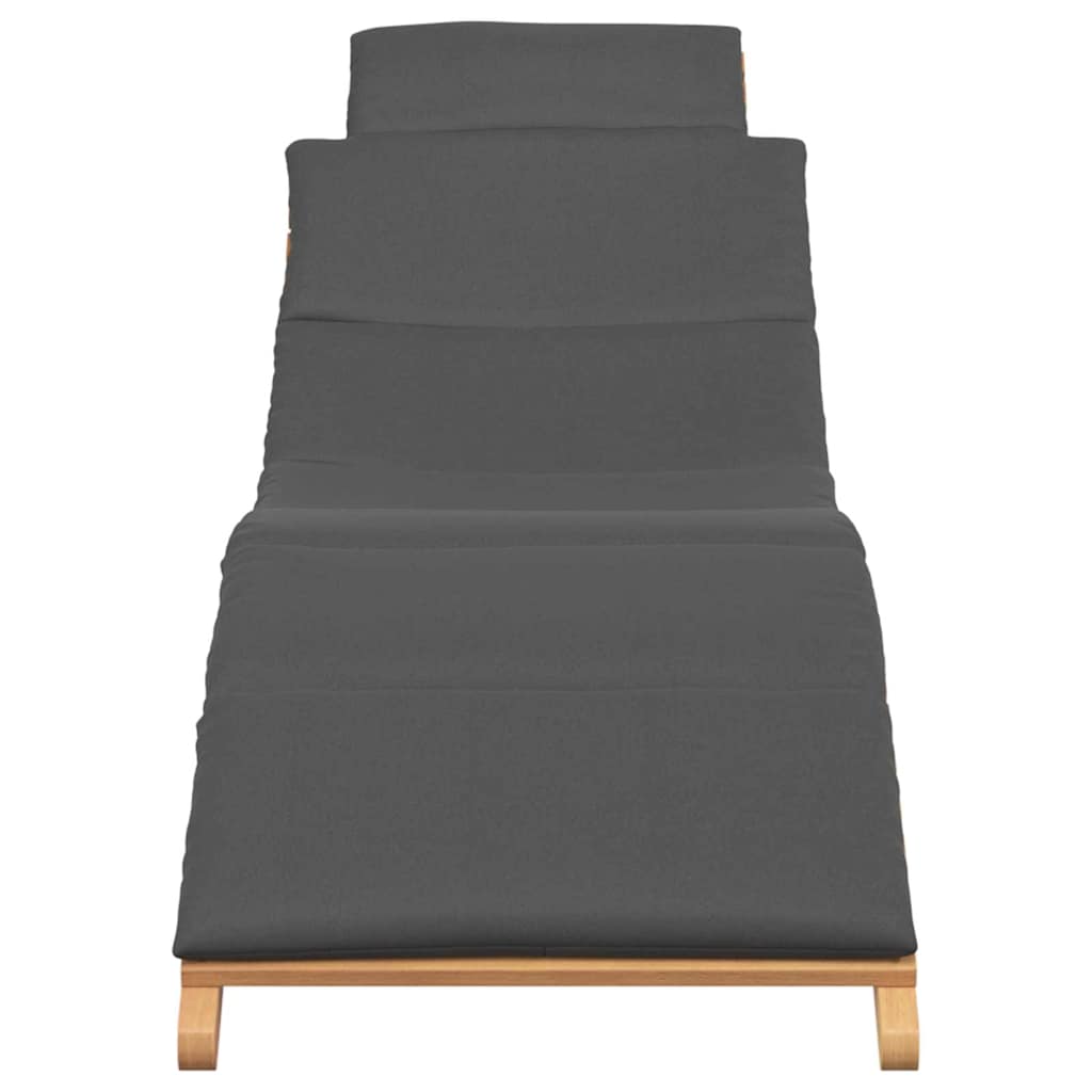 Sonnenliege Dunkelgrau 188 x 55 x 59 cm Teak-Massivholz