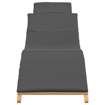 Sonnenliege Dunkelgrau 188 x 55 x 59 cm Massivholz Teak