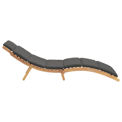 Sonnenliege Dunkelgrau 188 x 55 x 59 cm Teak-Massivholz