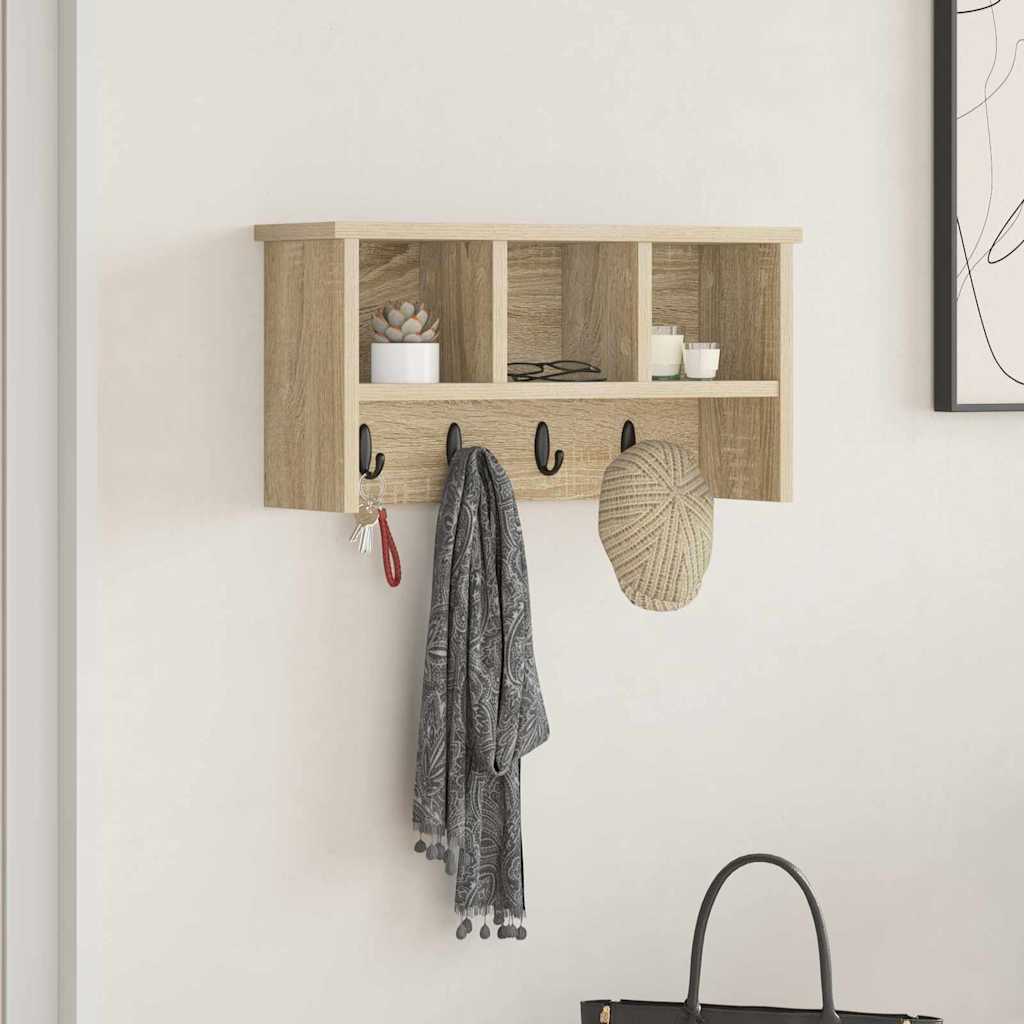 Wandmontierter Kleiderständer Sonoma Eiche 50 x 16 x 26 cm