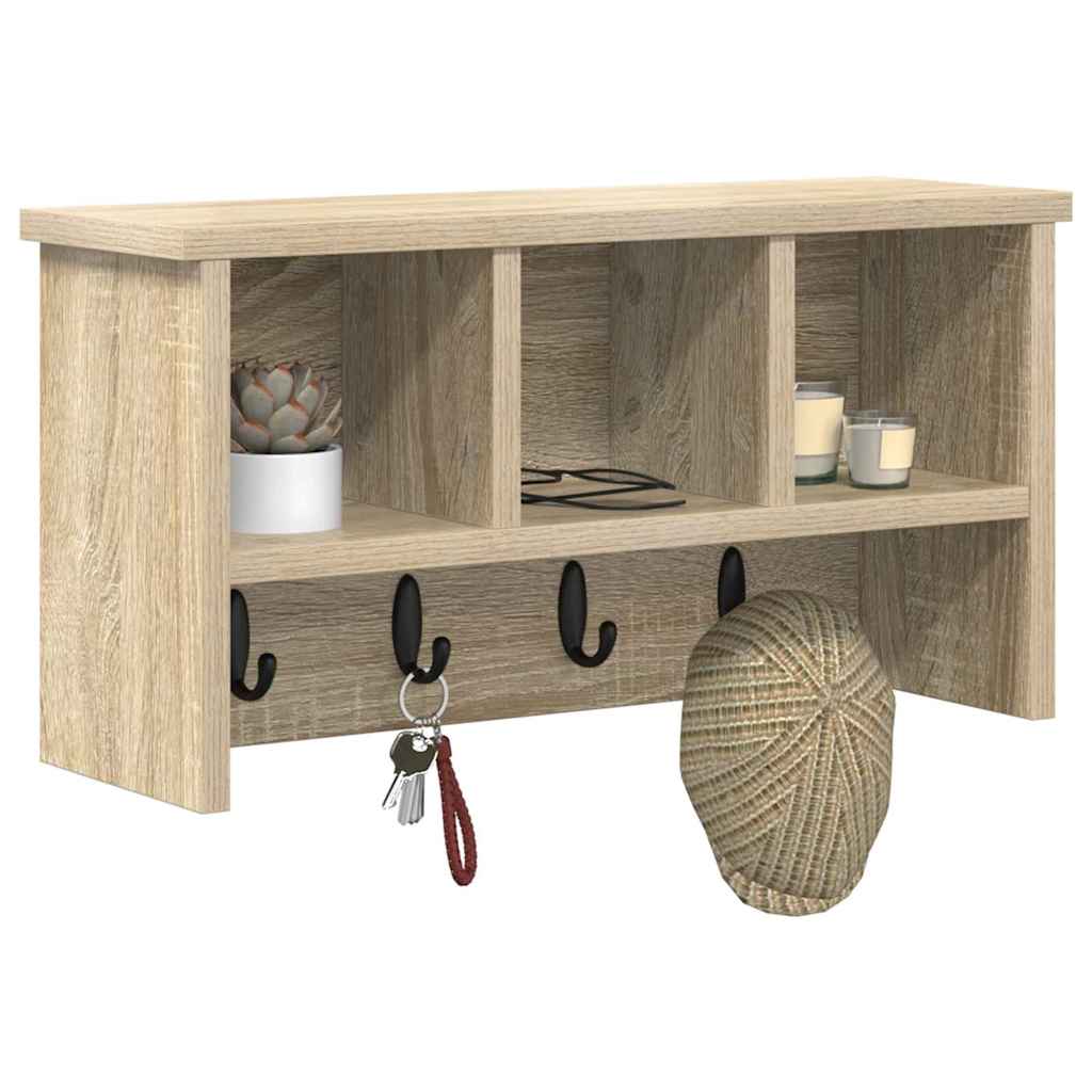Wandmontierter Kleiderständer Sonoma Eiche 50 x 16 x 26 cm
