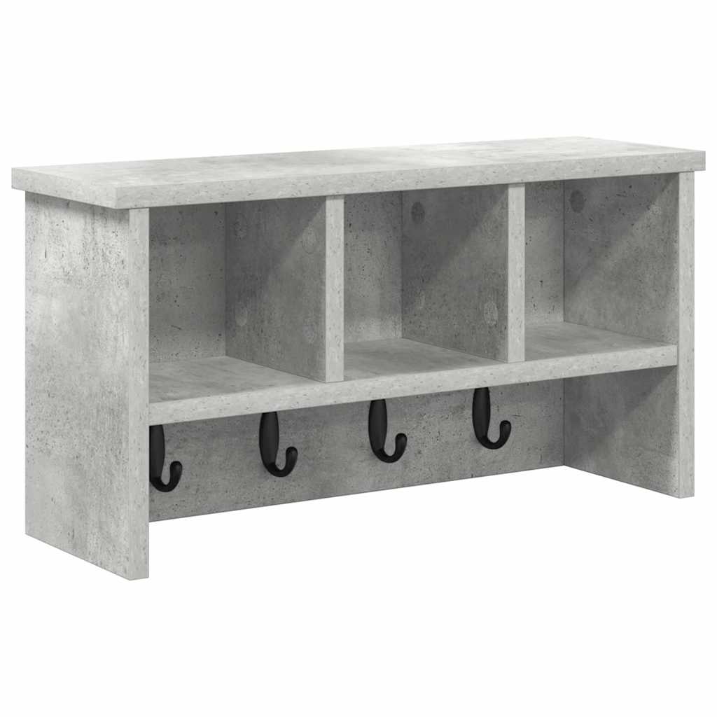 Wandmontierter Kleiderständer Betongrau 50 x 16 x 26 cm