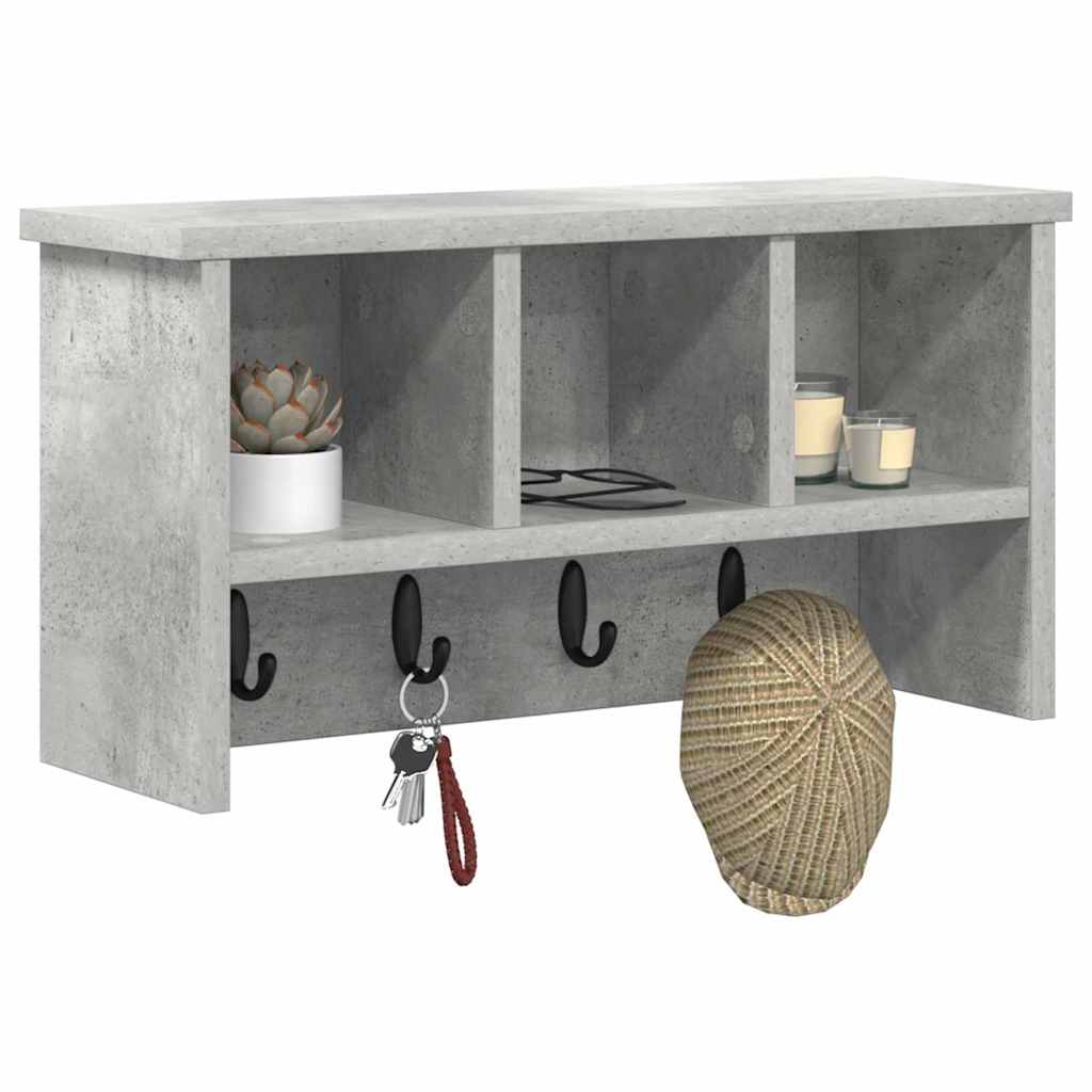 Wandmontierter Kleiderständer Betongrau 50 x 16 x 26 cm