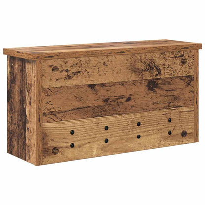 Wandmontierter Kleiderständer mit Regal Altholz 50 x 16 x 26 cm