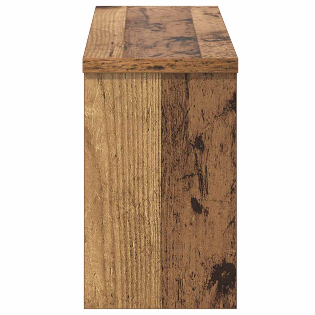 Wandmontierter Kleiderständer mit Regal Altholz 50 x 16 x 26 cm