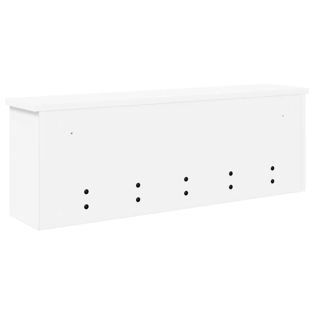 Wandmontierter Kleiderständer mit Regal Weiß 75 x 16 x 26 cm