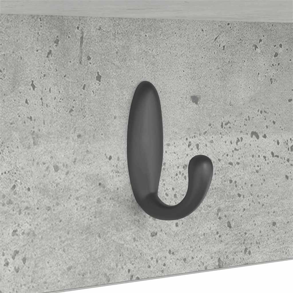Wandmontierter Kleiderständer Betongrau 75 x 16 x 26 cm