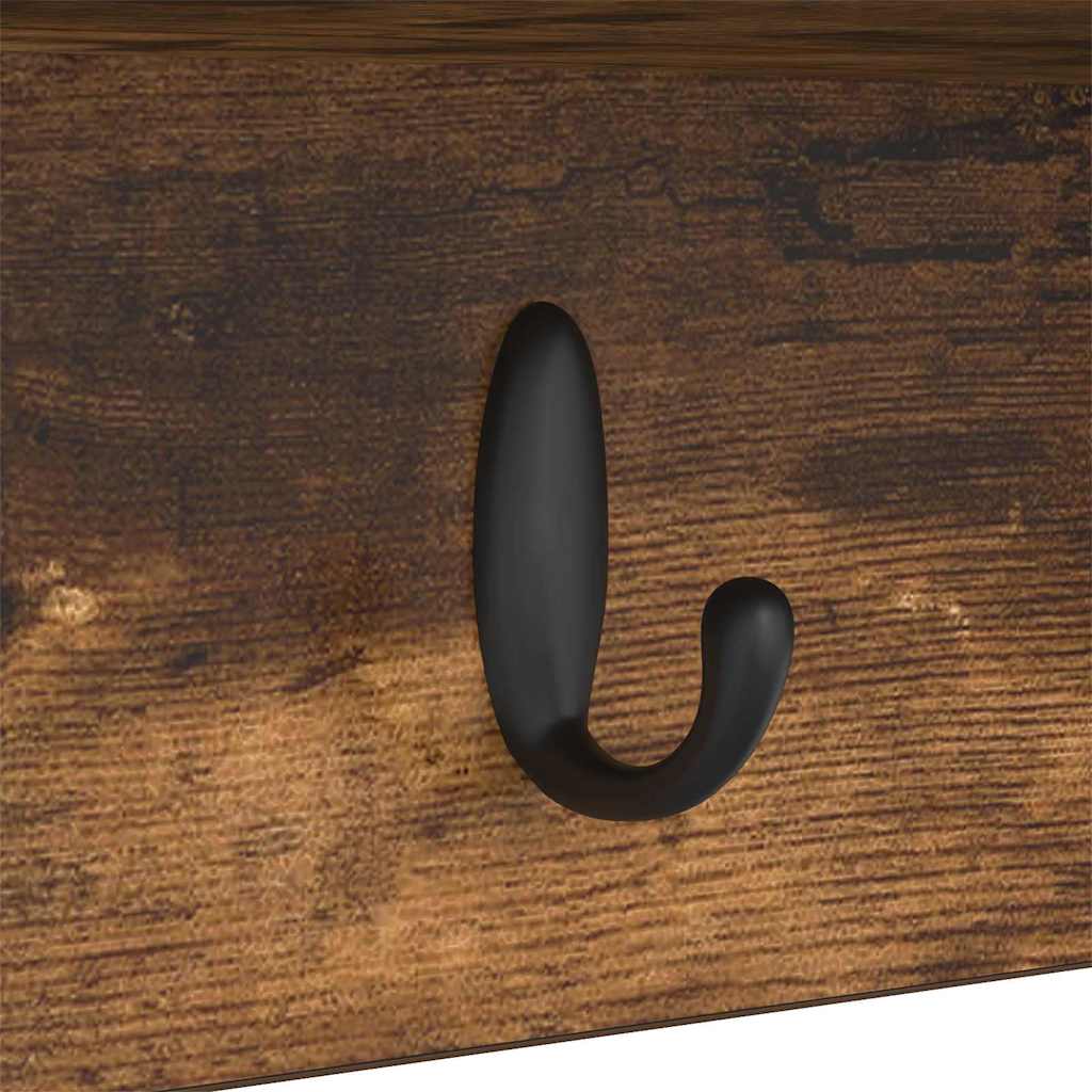 Wandmontierter Kleiderständer Räuchereiche 75 x 16 x 26 cm