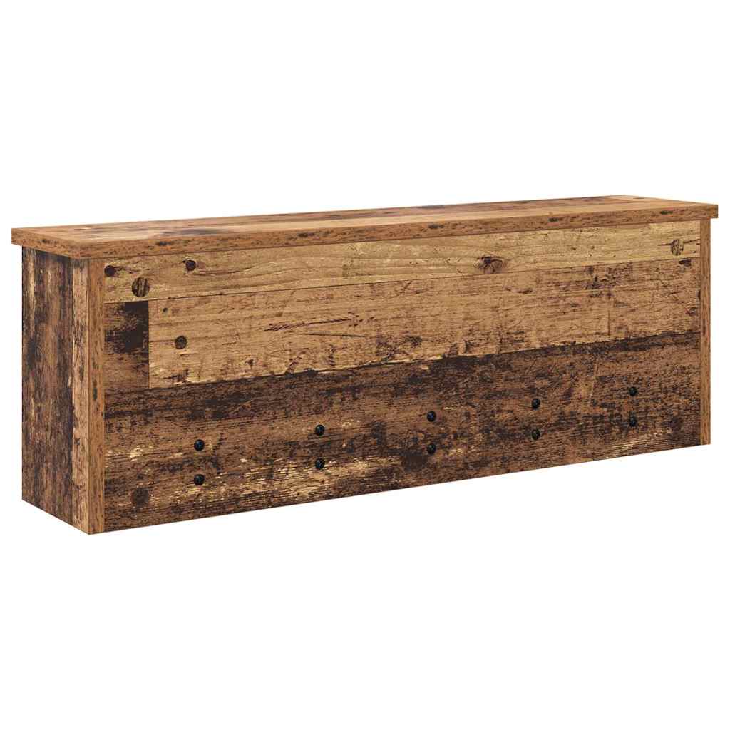 Wandmontierter Kleiderständer mit Regal Altholz 75 x 16 x 26 cm