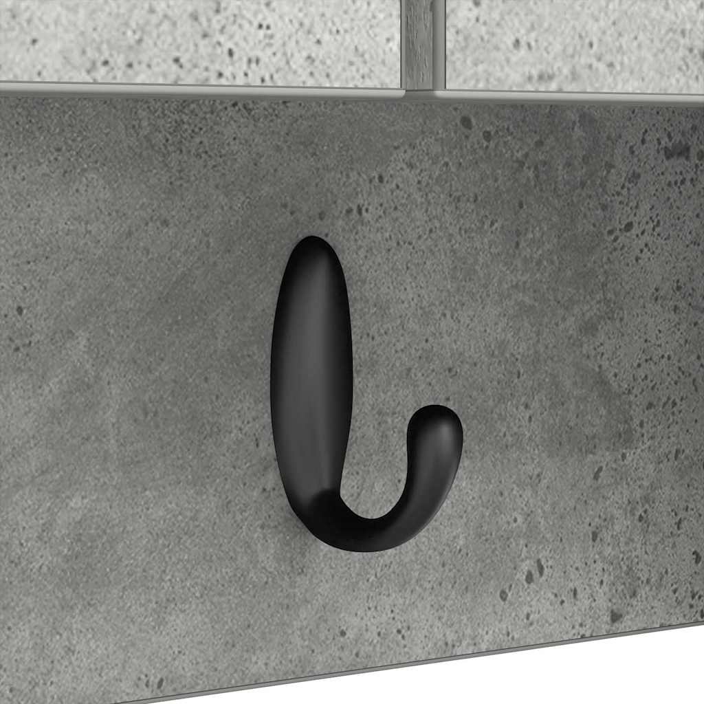 Wandmontierter Kleiderständer mit Tür Betongrau 50 x 20 x 30 cm
