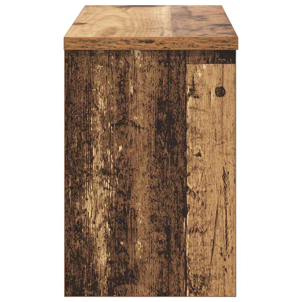 Wandmontierter Kleiderständer mit Regal Altholz 50 x 20 x 30 cm