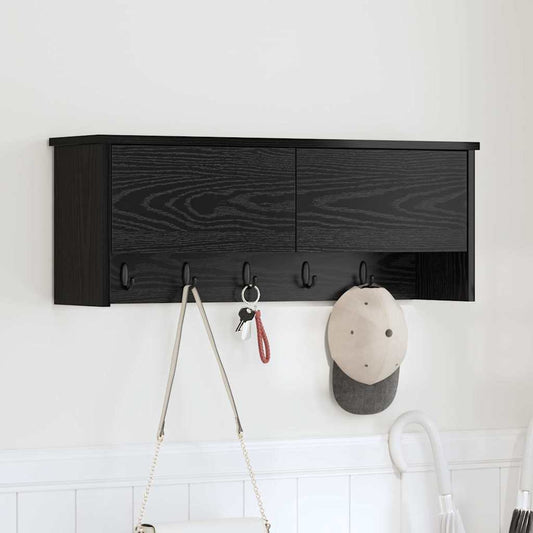 Wandmontierter Kleiderständer Schwarze Eiche 80 x 20 x 30 cm