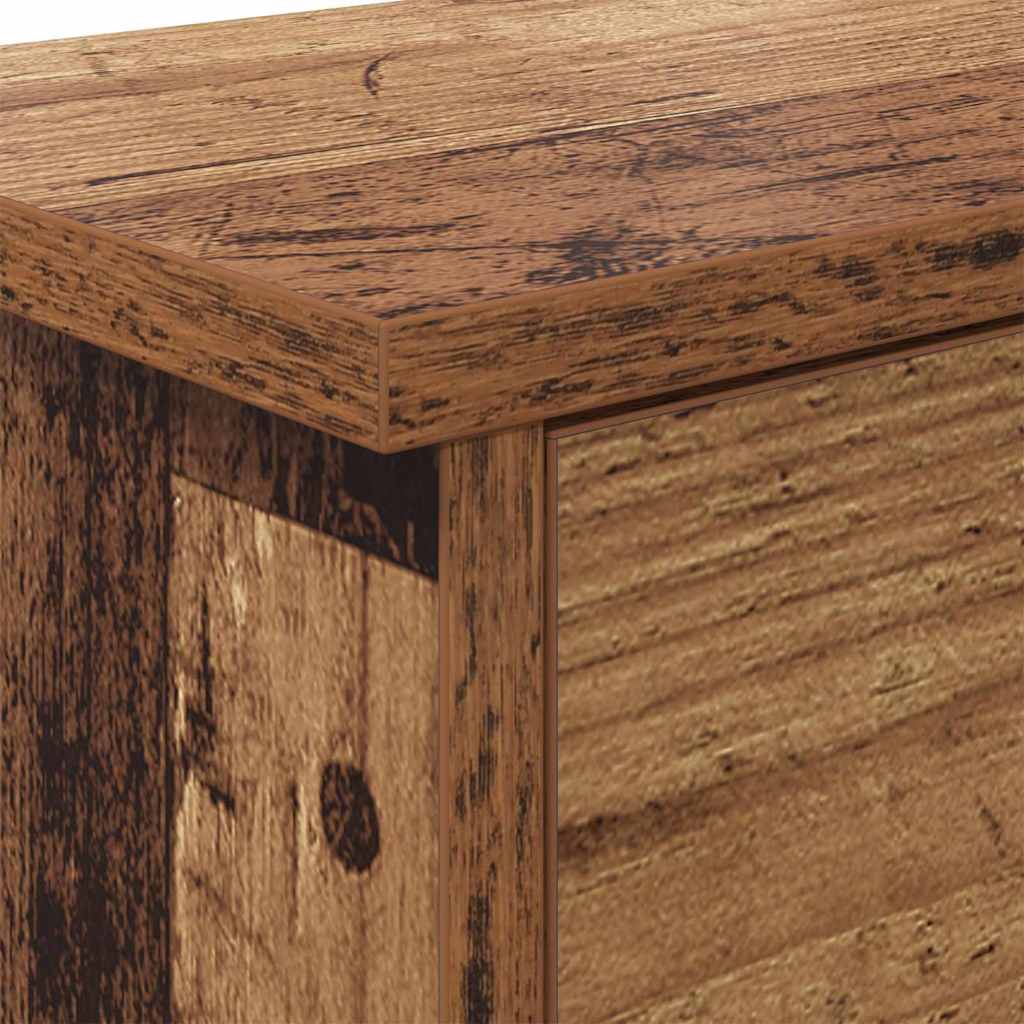 Wandmontierter Kleiderständer mit Regal Altholz 80 x 20 x 30 cm