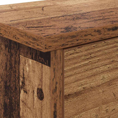Wandmontierter Kleiderständer mit Regal Altholz 80 x 20 x 30 cm