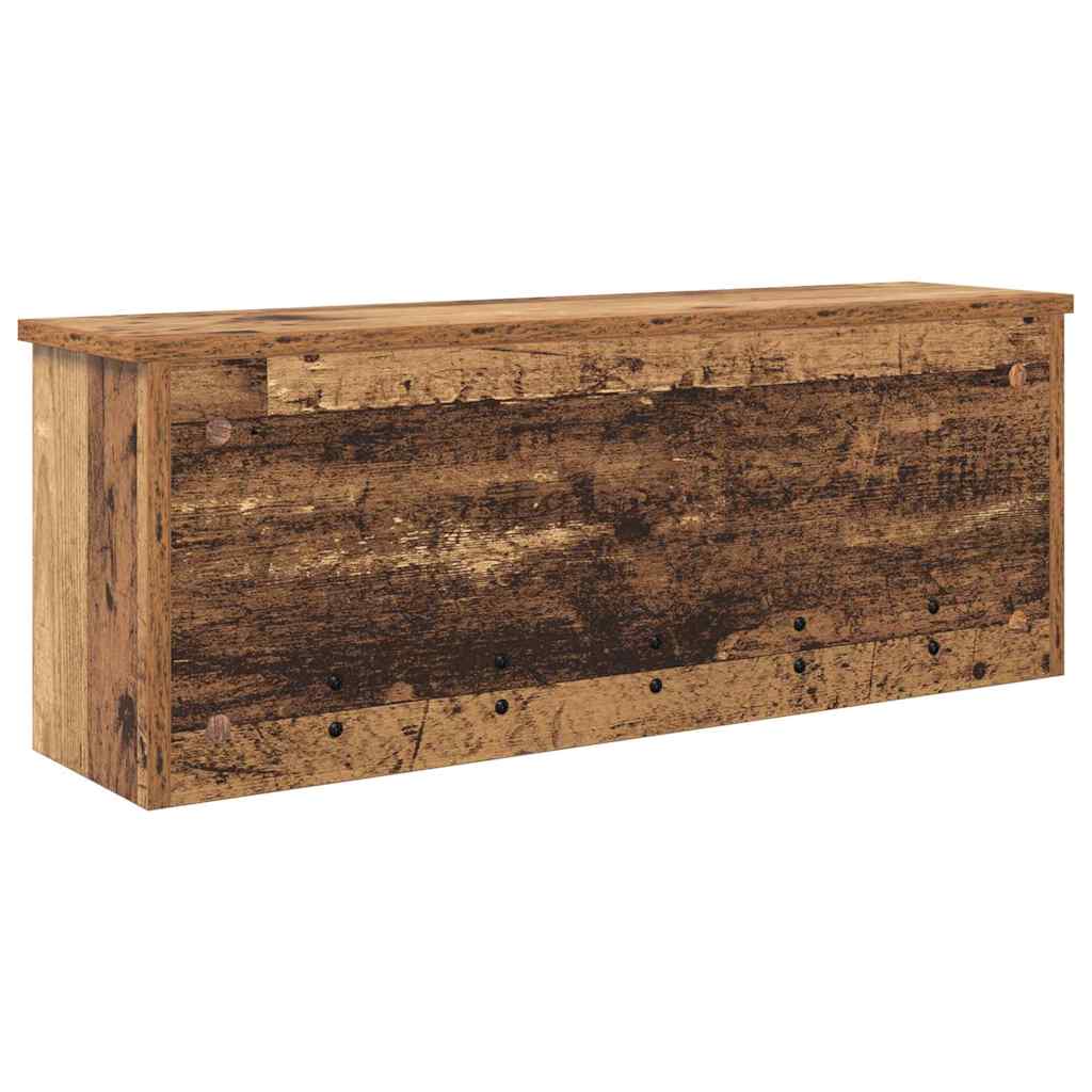 Wandmontierter Kleiderständer mit Regal Altholz 80 x 20 x 30 cm