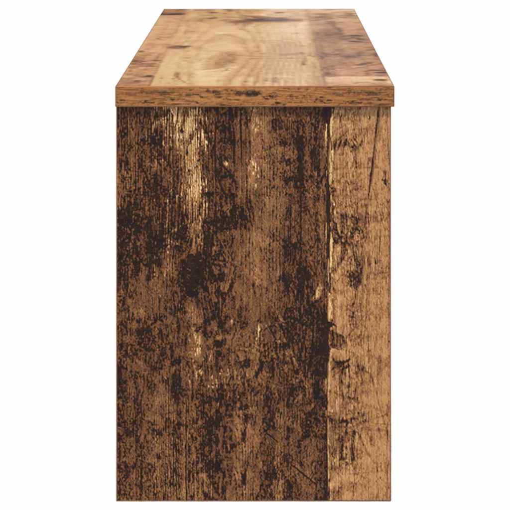 Wandmontierter Kleiderständer mit Regal Altholz 80 x 20 x 30 cm