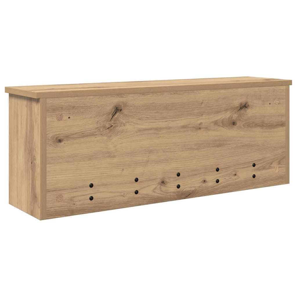 Wandmontierter Kleiderständer mit Regal Eiche handwerklich