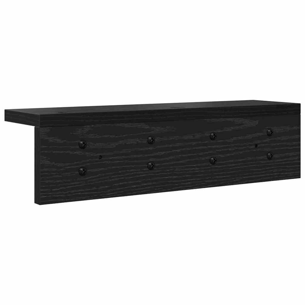 Wandmontierter Kleiderständer mit Regal Schwarze Eiche