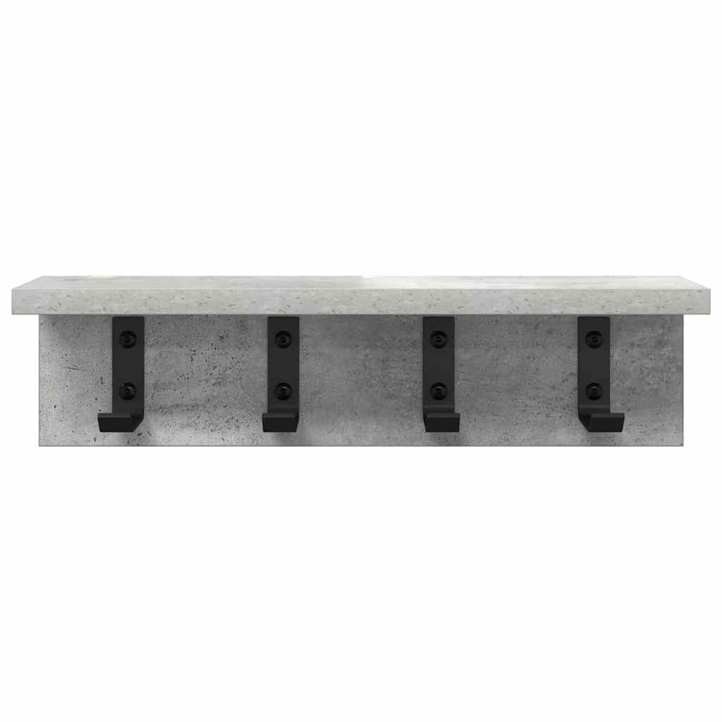 Wandmontierter Kleiderständer Betongrau 40 x 10.5 x 10.5 cm
