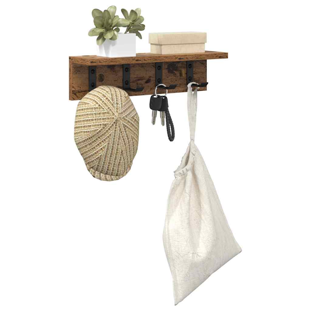 Wandmontierter Kleiderständer Altholz 40 x 10.5 x 10.5 cm
