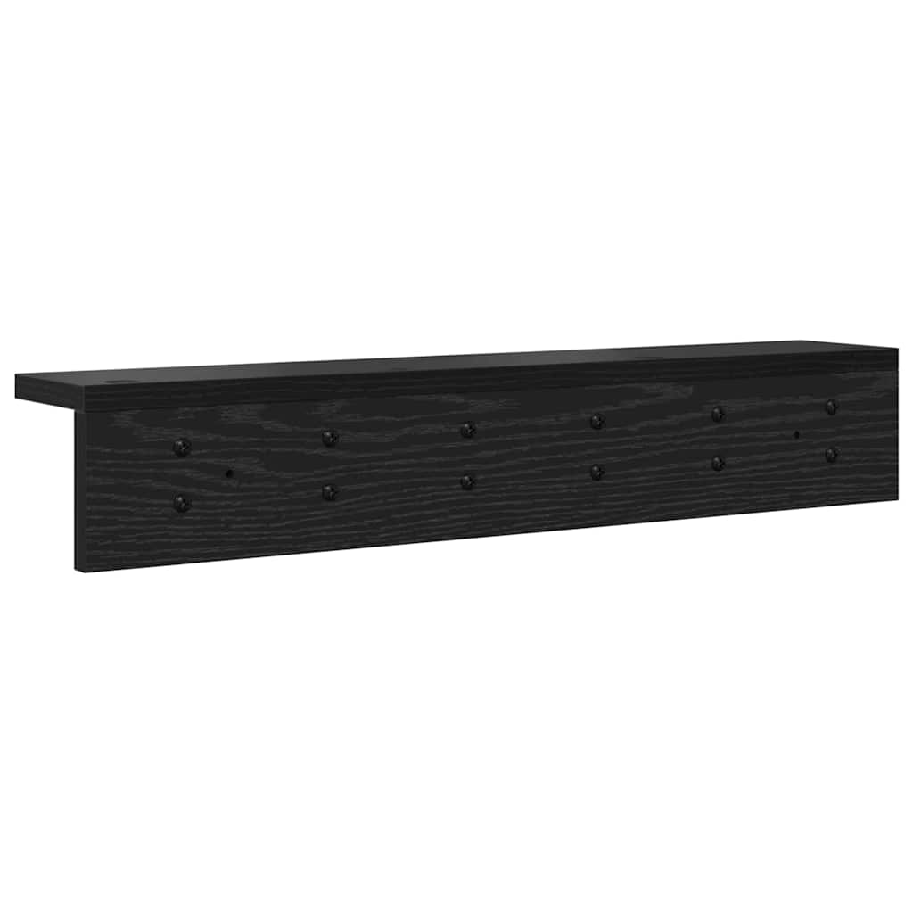 Wandmontierter Kleiderständer mit Regal Schwarze Eiche