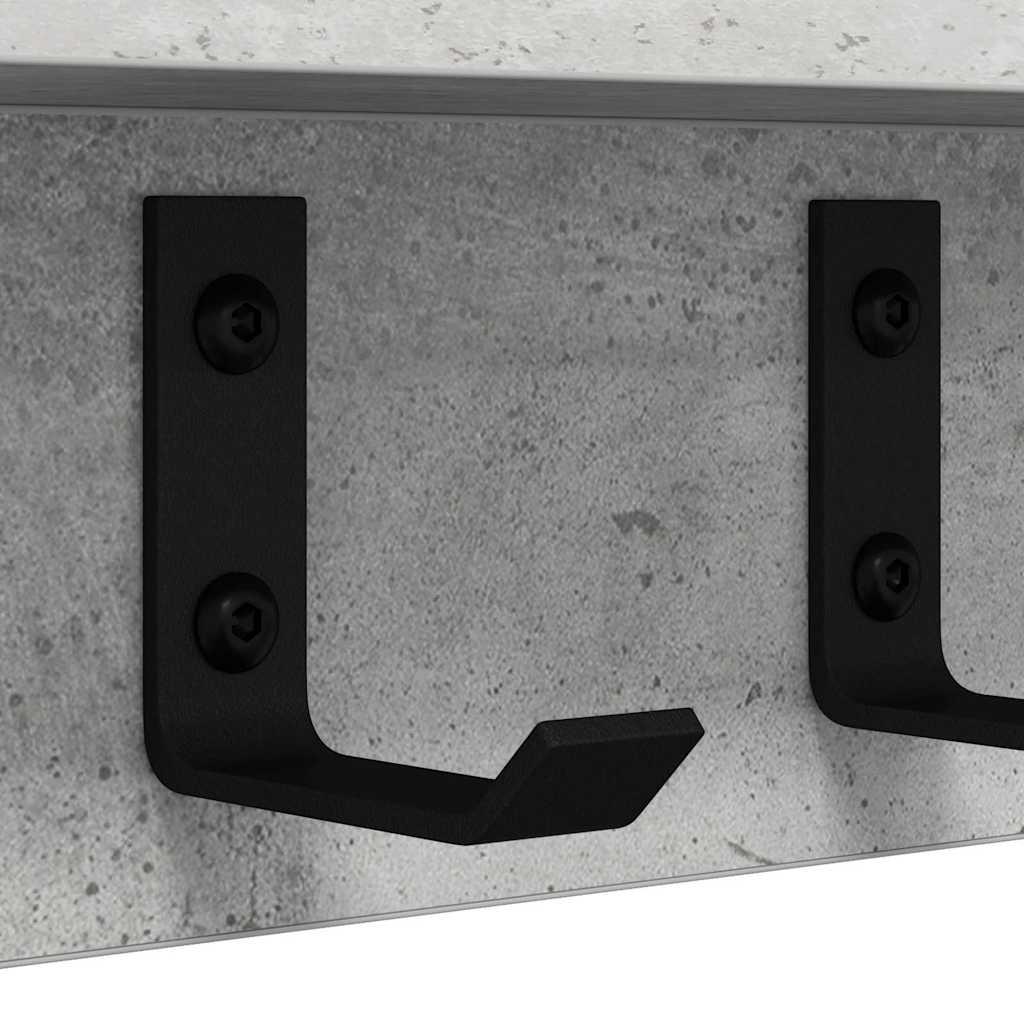 Wandmontierter Kleiderständer Betongrau 60 x 10.5 x 10.5 cm